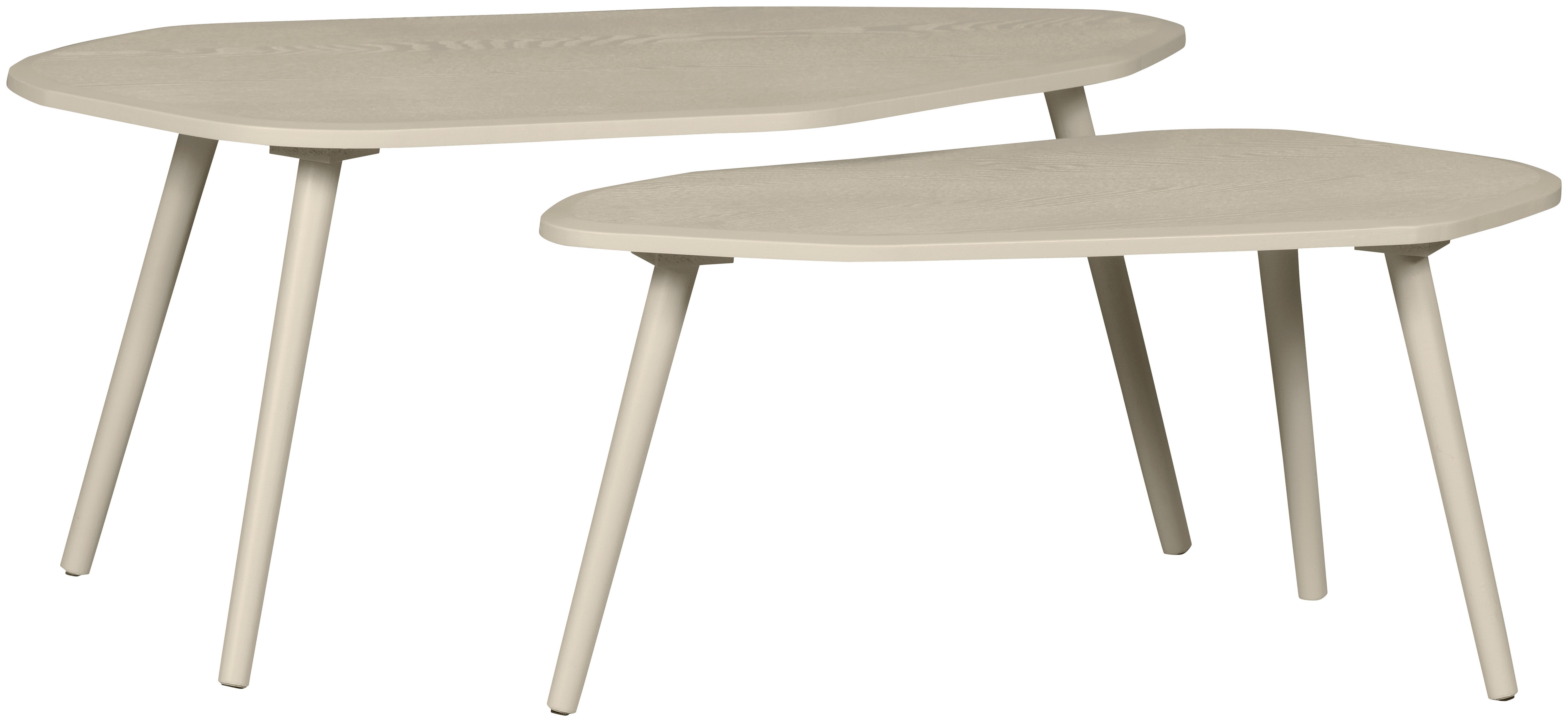Beistelltischset Davina 2er-Set Sandfarben - Sandfarben, Design, Holzwerkstoff - Livetastic