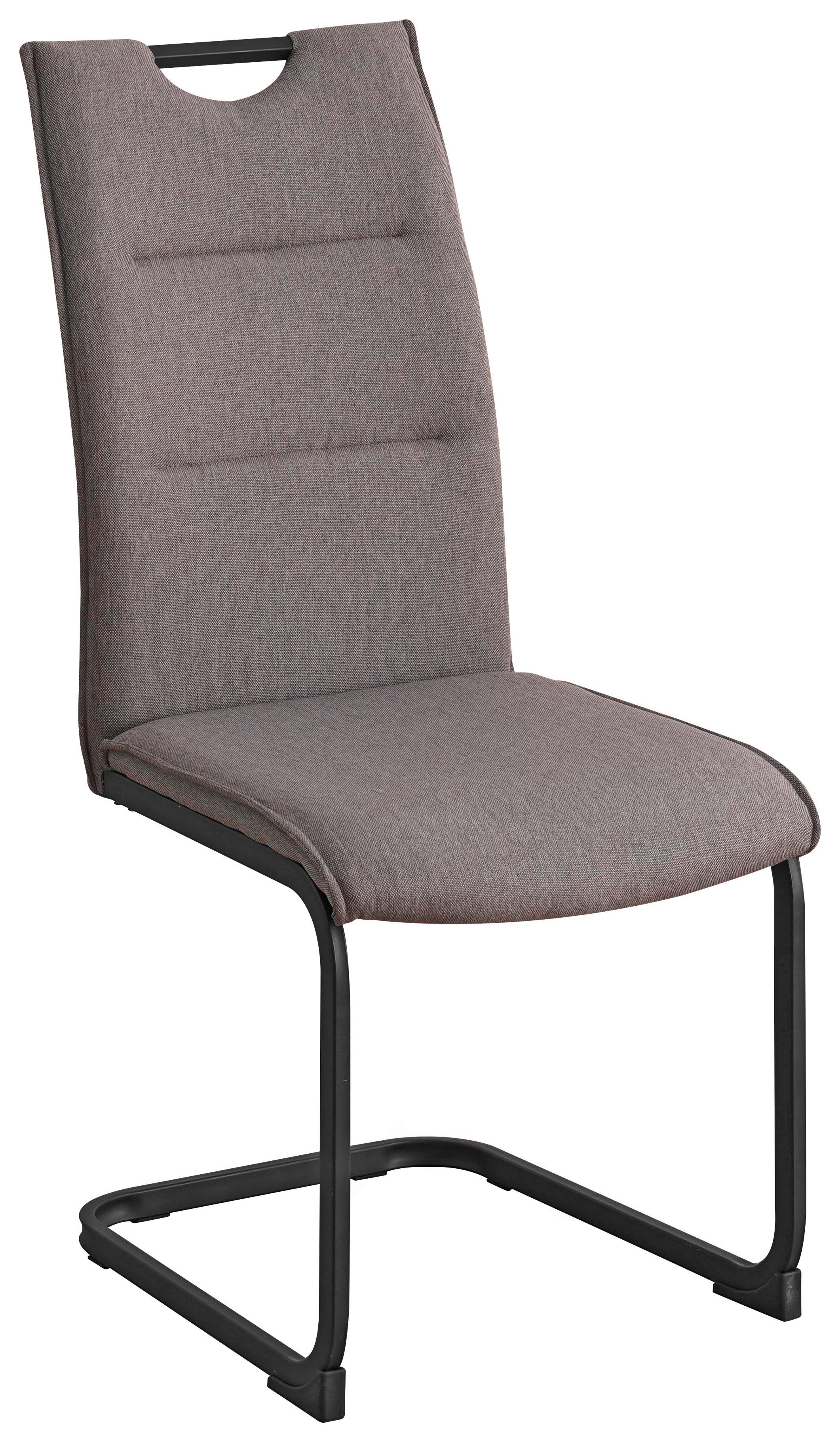 KRZESŁO NA PŁOZIE CAMILLA - czarny/szary, Design, metal/tkanina (44/98/60,5cm) - P & B