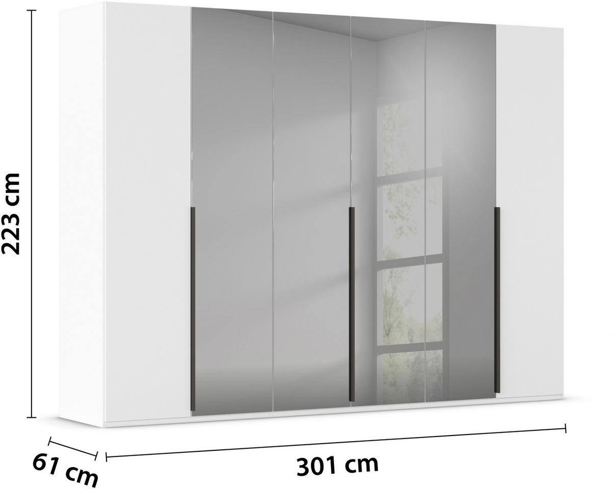 Omara S Klasičnimi Vrati Paola, Bela - siva/bela, Trend, kovina/steklo (301/223/61cm) - Rauch Möbel