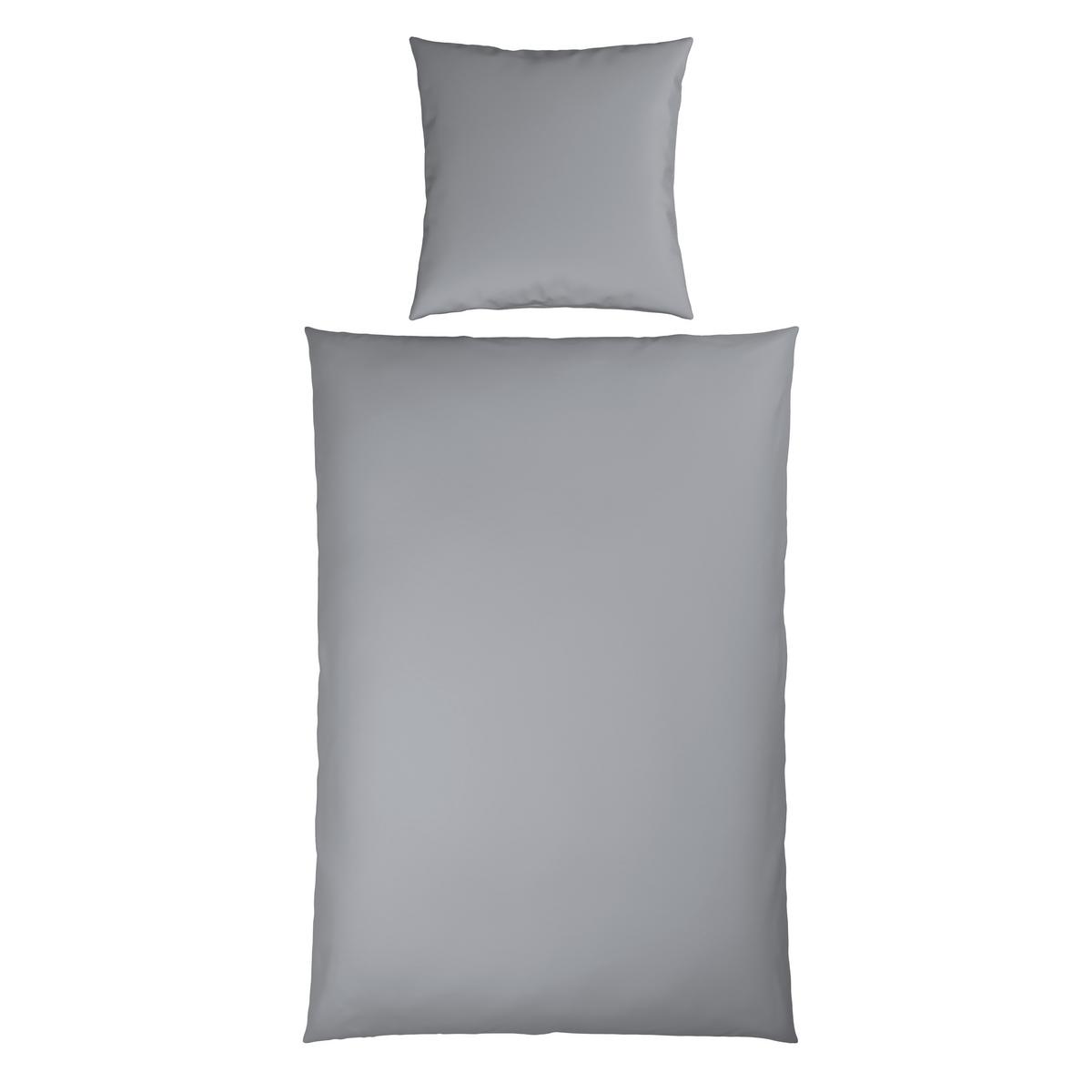 Bettwäsche Xenia Uni Silberfarben ca. 135x200cm - Silberfarben, MODERN, Textil (135/200cm) - Premium Living