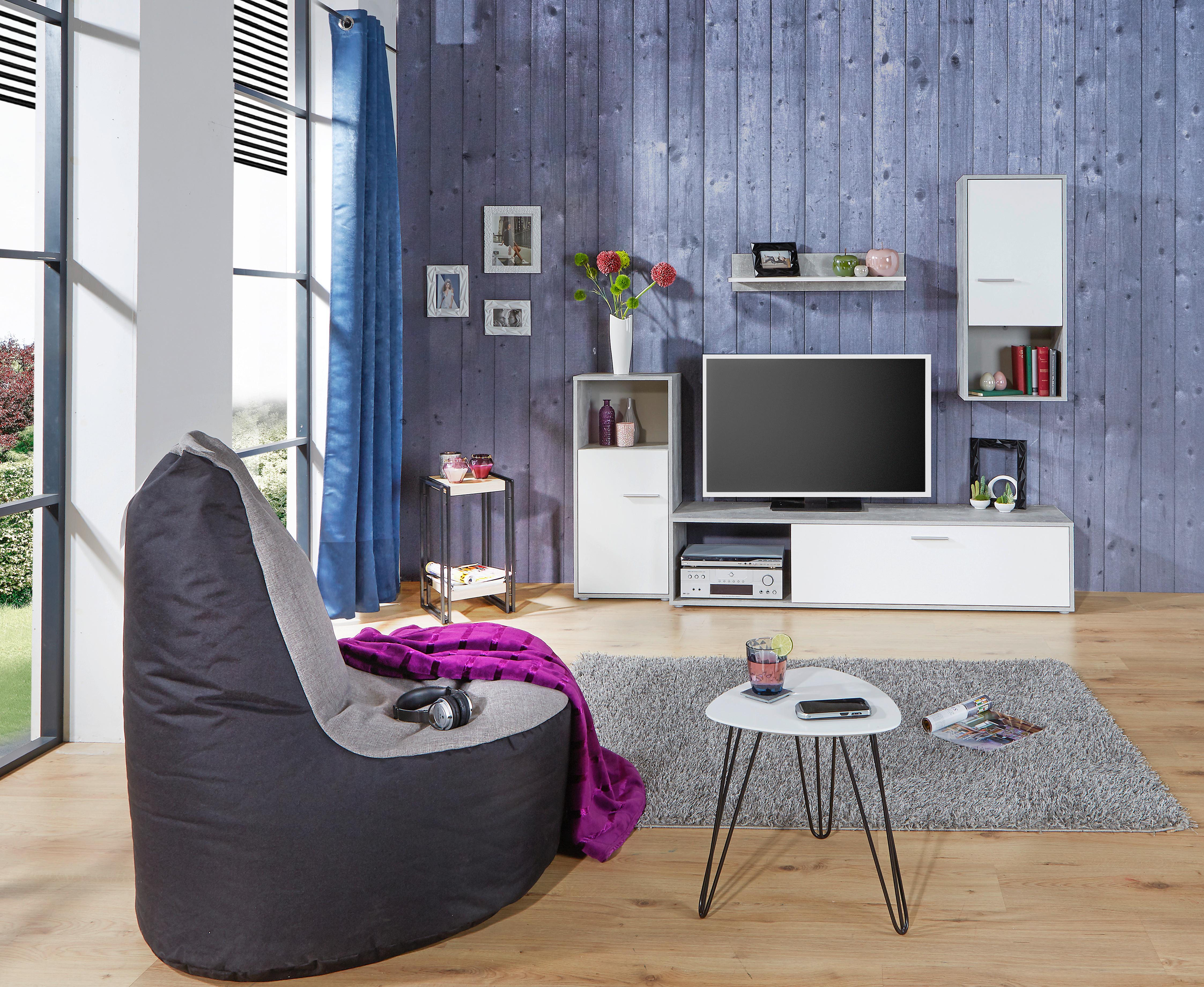 Mobilier camera de zi Aran - gri deschis/alb, Modern, material pe bază de lemn (221/183,5/40cm) - Best Price