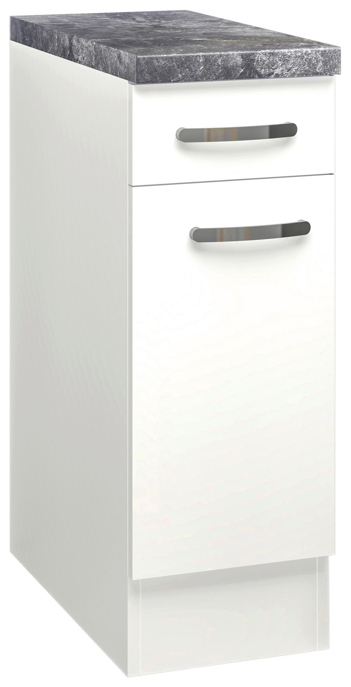 Kuhinjska Spodnja Omarica Alba, Bela, Š. 30 Cm - barve nerjavečega jekla/bela, Moderno, kovina/leseni material (30/86/60cm) - FlexWell
