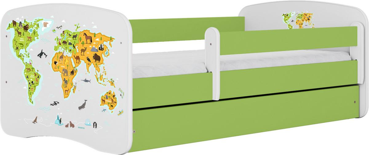 Otroška Posstelja Babydreams, Bela, Zelena, 80x160cm - zelena/bela, Moderno, tekstil/leseni material (80/160cm) - MID.YOU