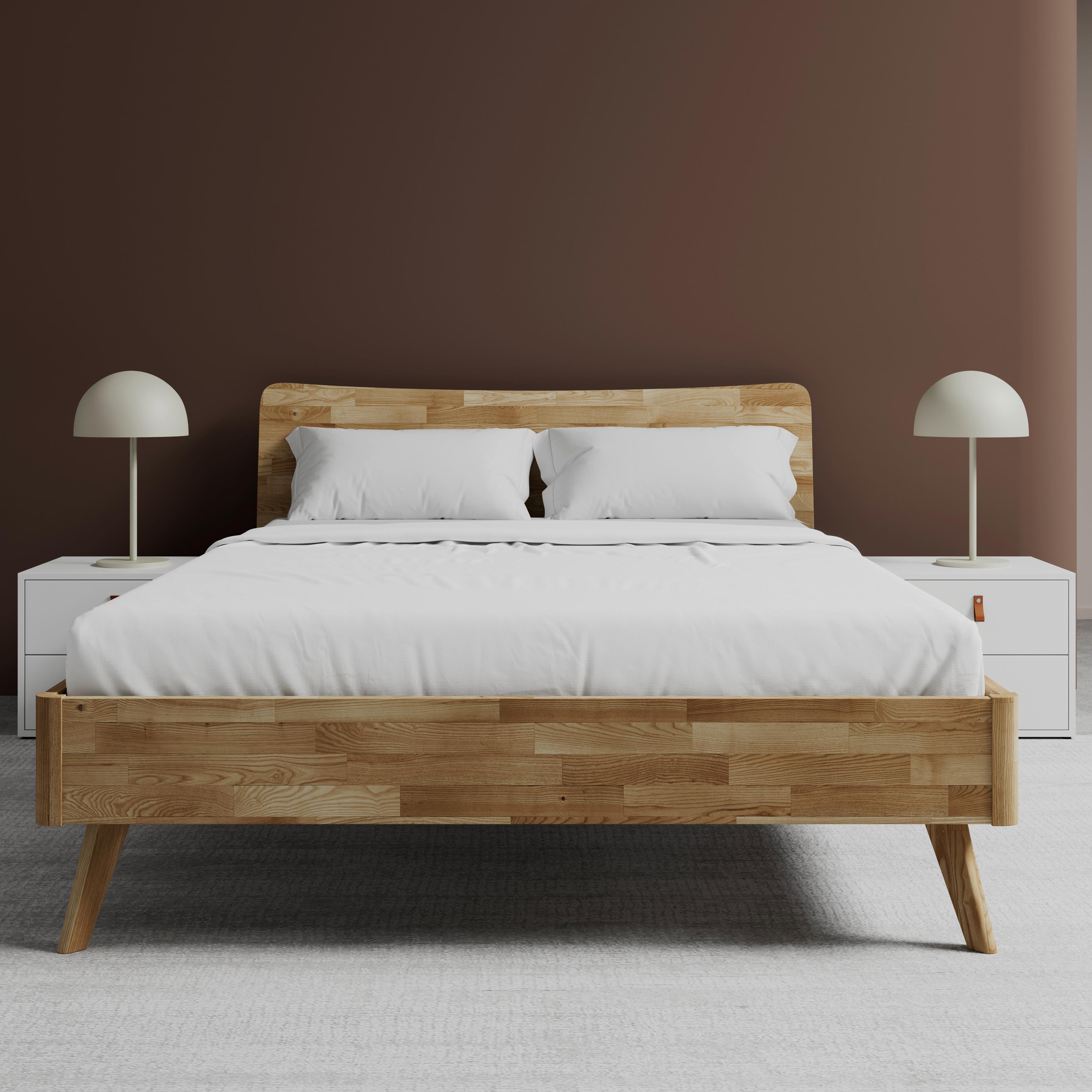 Bett Danzig ca. 140x200 cm Wildeiche Echtholz - Wildeiche, MODERN, Holz (140/200cm) - Bessagi Home