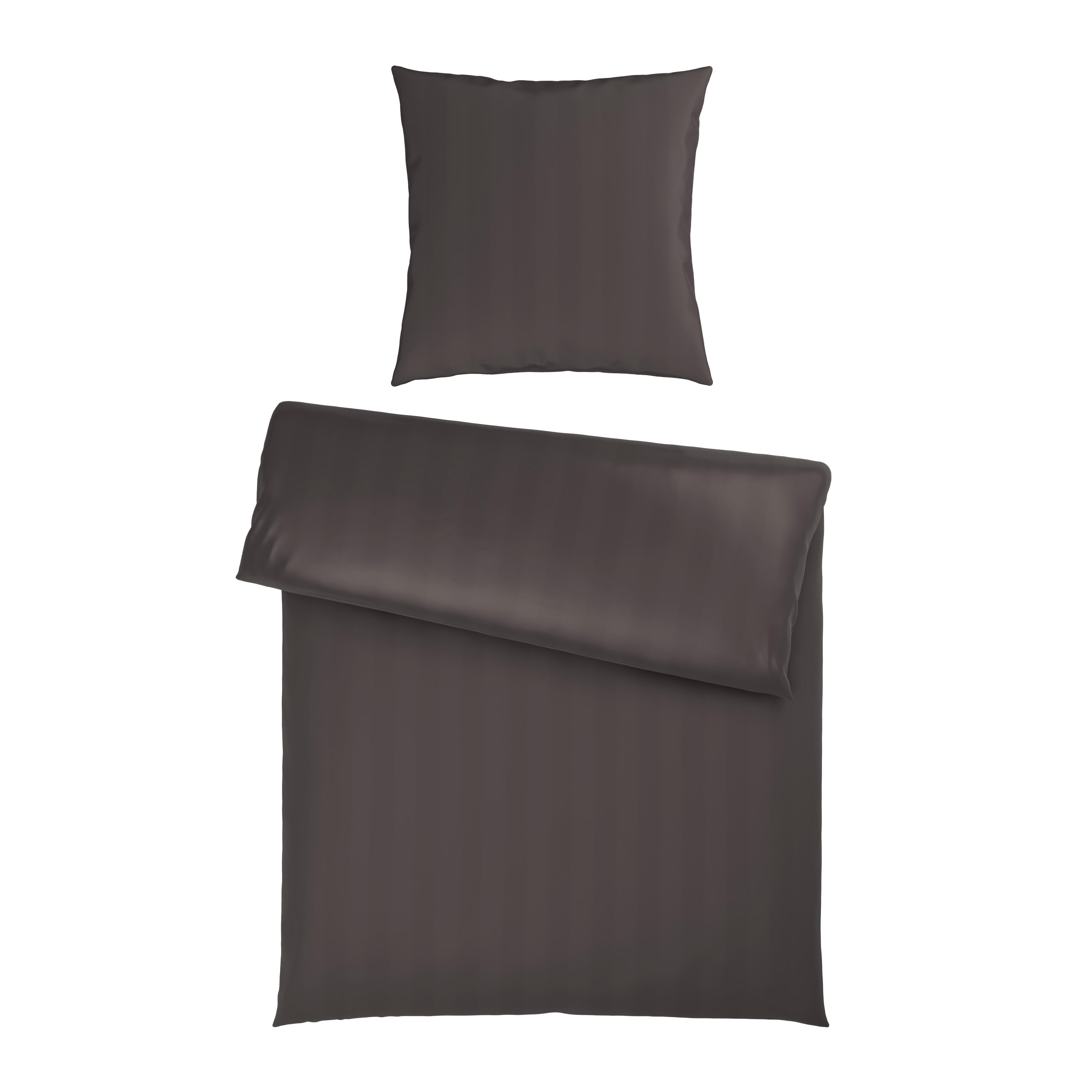 Bettwäsche Xenia Streif Anthrazit ca. 135x200cm - Anthrazit, MODERN, Textil (135/200cm) - Premium Living