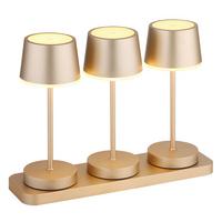 Akku-Tischleuchte Dawson Opal/Champagner - Champagner/Opal, Design, Kunststoff/Metall (8,3/8,3/20cm) - Globo
