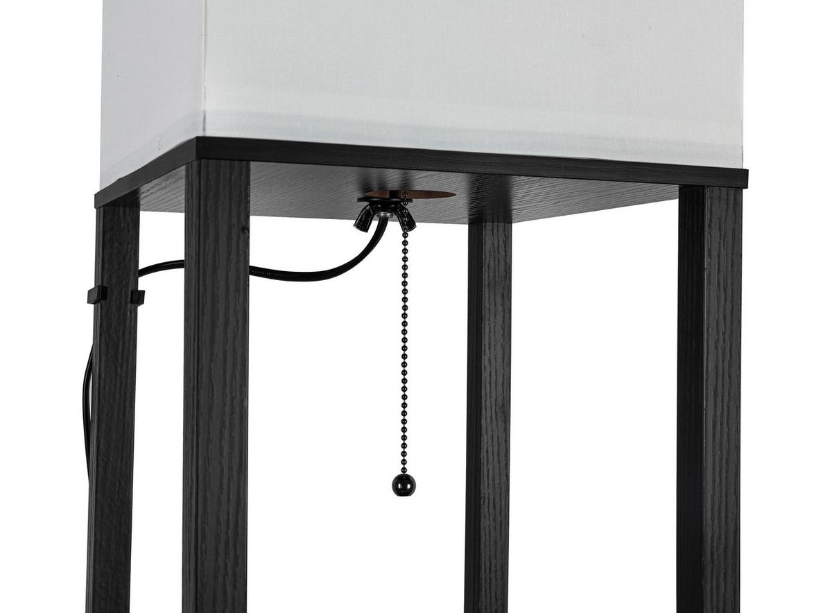 Stehleuchte Sven Schwarz/Weiß max. 40 Watt - Schwarz/Weiß, Basics, Holzwerkstoff/Kunststoff (26/160/26cm)