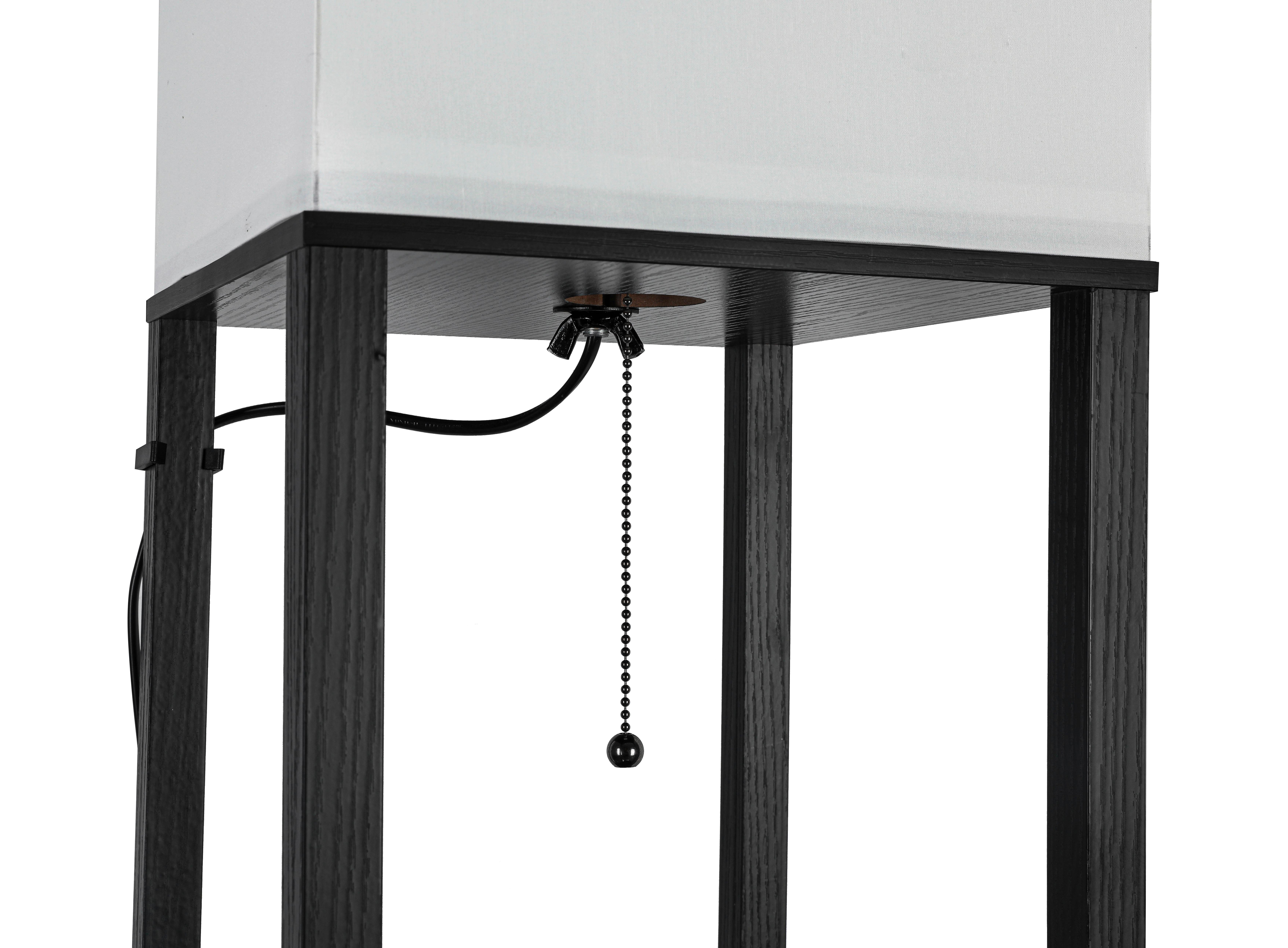 GOLVLAMPA SVEN - vit/svart, Basics, metall/trämaterial (26/160/26cm)
