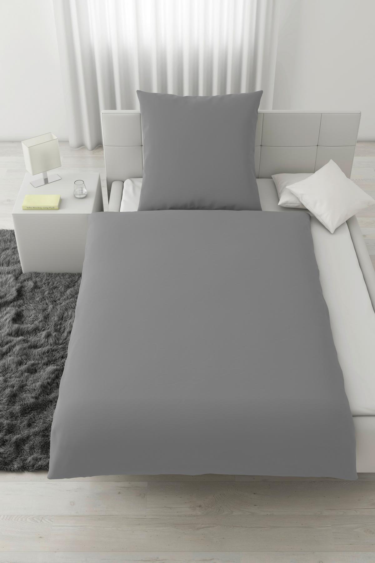Bettwäsche Iris in Grau ca. 135x200cm - Grau, MODERN, Textil (135/200cm) - Modern Living