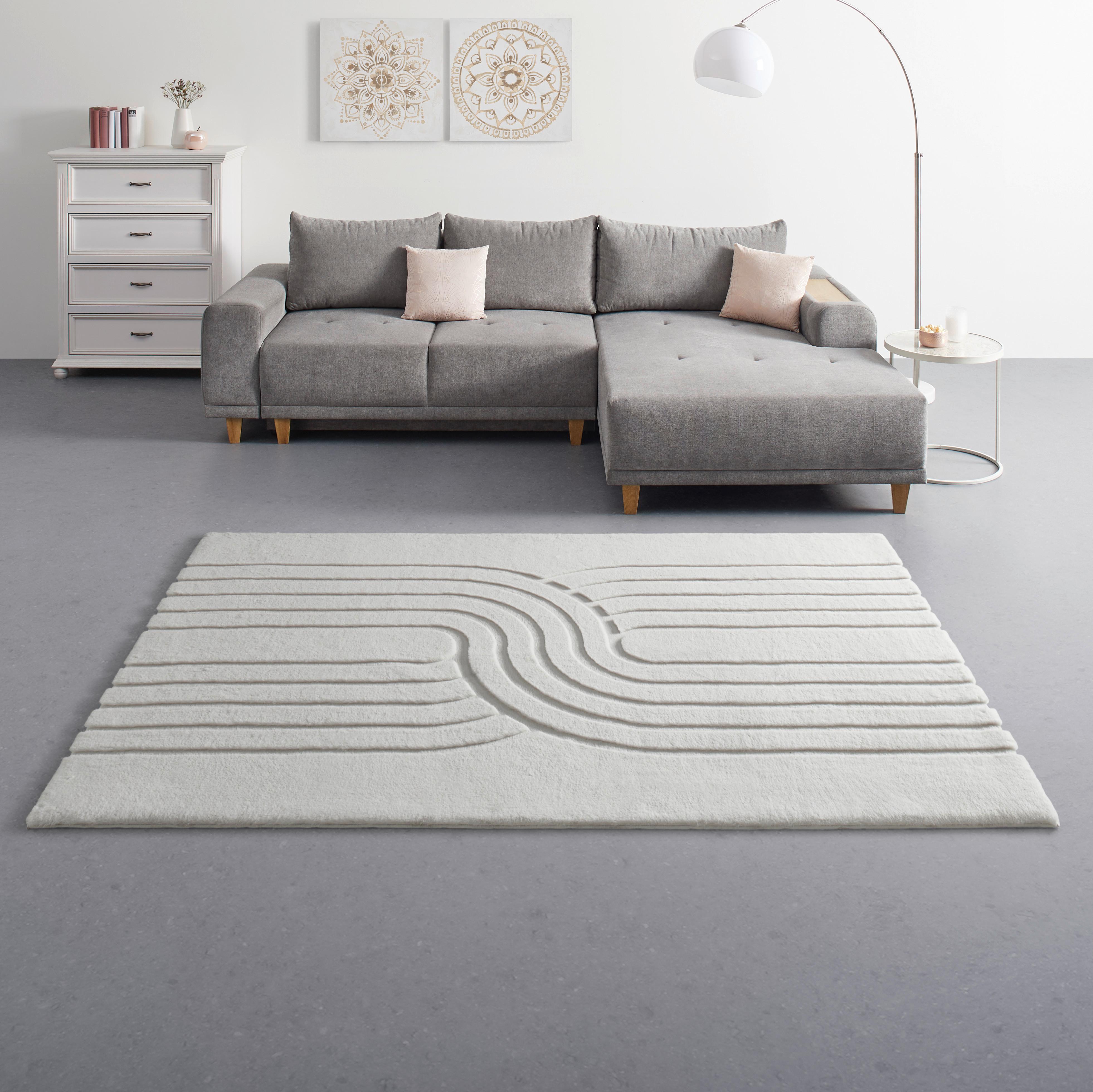 KONSTFÄLL FADIME 2 - cremefärgad, Modern, textil (120/170cm) - Mömax
