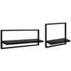 VÄGGHYLLPLAN SET ALFI -EXKLUSIV- -SB- - svart, Modern, metall/trämaterial (50/30/20/30/12/12cm) - Mömax