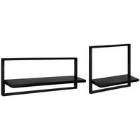 Set Zidnih Polica Alfi - crna, Moderno, drvni materijal/metal (50/30/20/30/12/12cm) - Modern Living
