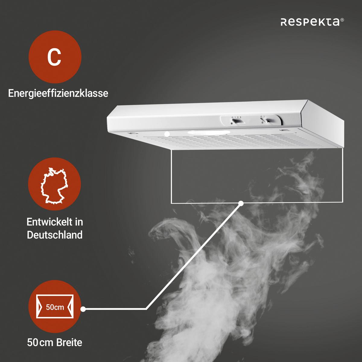 Dunstabzugshaube Suna ca. 50/7,6/47 cm Weiß - Weiß, Trend, Metall (50/7,6/47cm) - Respekta