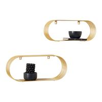 Wandregalset In Goldfarben - Goldfarben, Modern, Metall (43-38/18-16/10cm) - Mömax