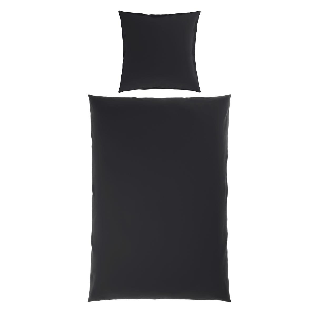 Bettwäsche Xenia Uni XL Schwarz ca. 155x220cm - Schwarz, MODERN, Textil (155/220cm) - Premium Living