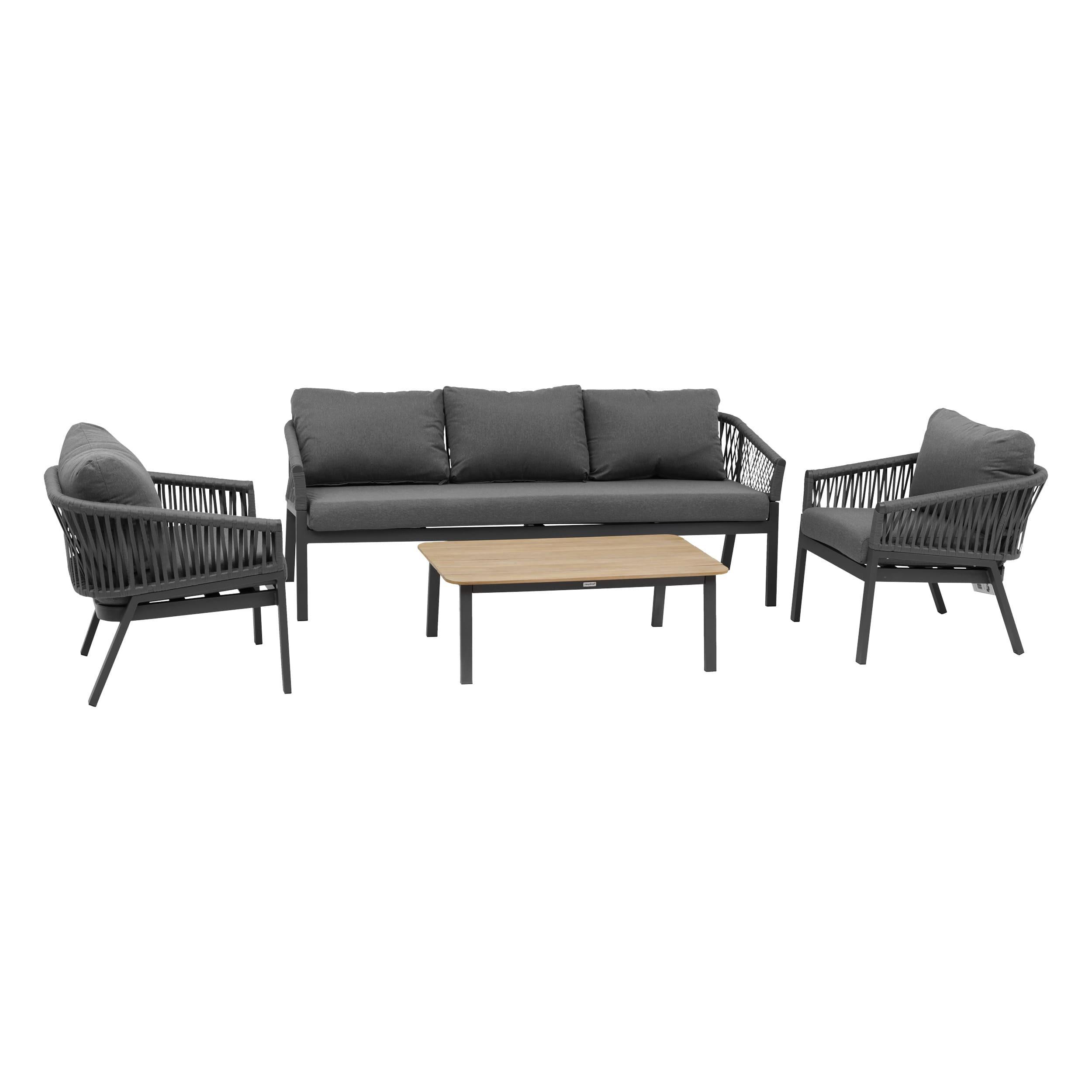 Set grădină Oriengo - gri închis, Basics, plastic/metal (150/80/328cm)