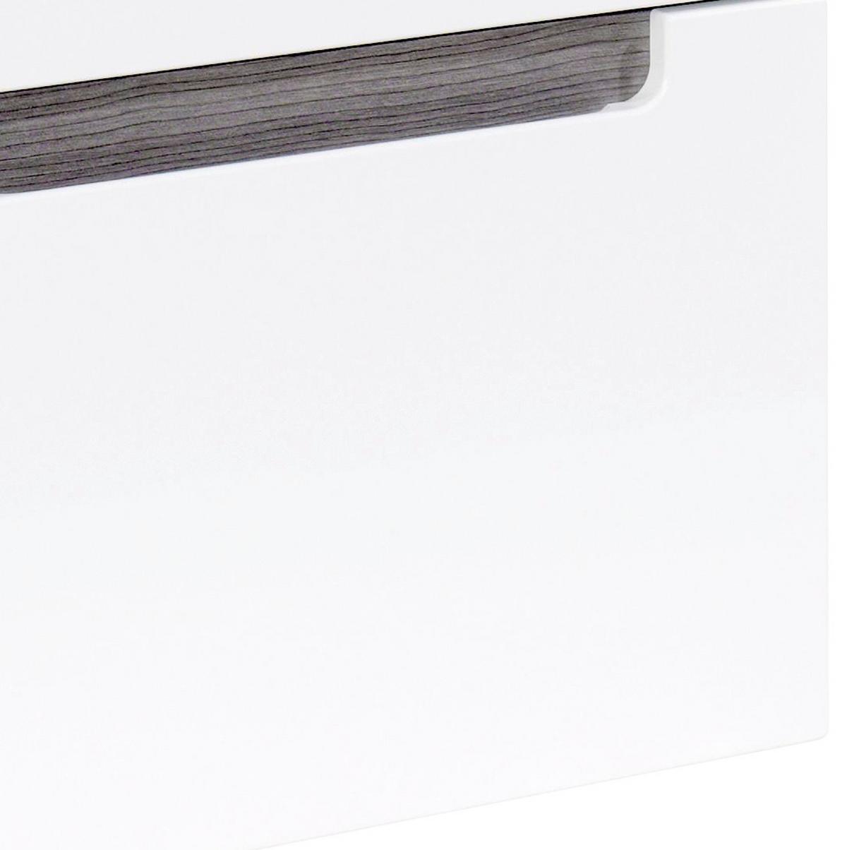 Waschtischkombination in Weiss/Eichefarbe 'Siena' - Weiß/Silbereichenfarben, MODERN, Holzwerkstoff/Stein (60cm) - Held