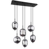 Viseča Svetilka 15345-6 - črna, Design, kovina/steklo (80/34/120cm) - Globo
