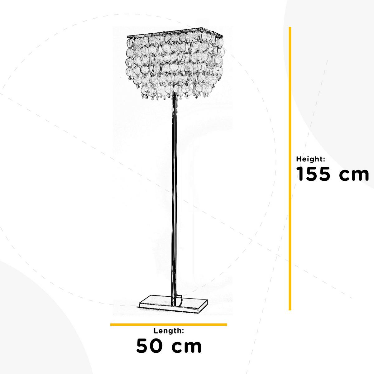 Állólámpa 4766/pt - világosszürke/krómszínű, Basics, műanyag/természetes anyagok (30/50/155cm)
