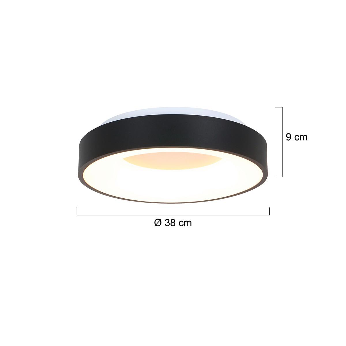 LAMPA SUFITOWA LED 2562ZW RINGLEDE - czarny, Basics, tworzywo sztuczne/metal (38/9cm)