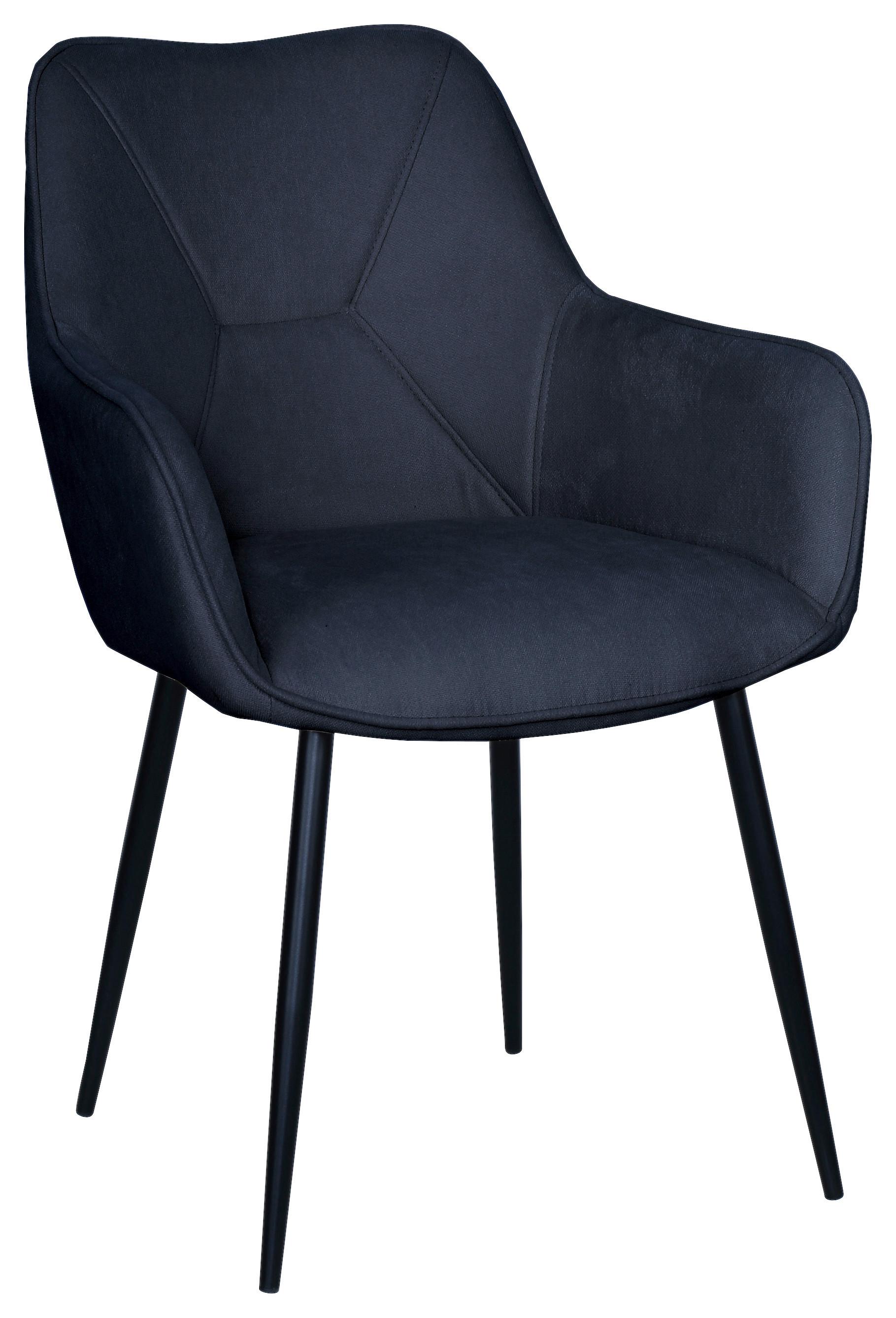 Armlehnstuhl Elena Blau - Blau/Schwarz, MODERN, Holz/Textil (57/85/60cm) - Mömax