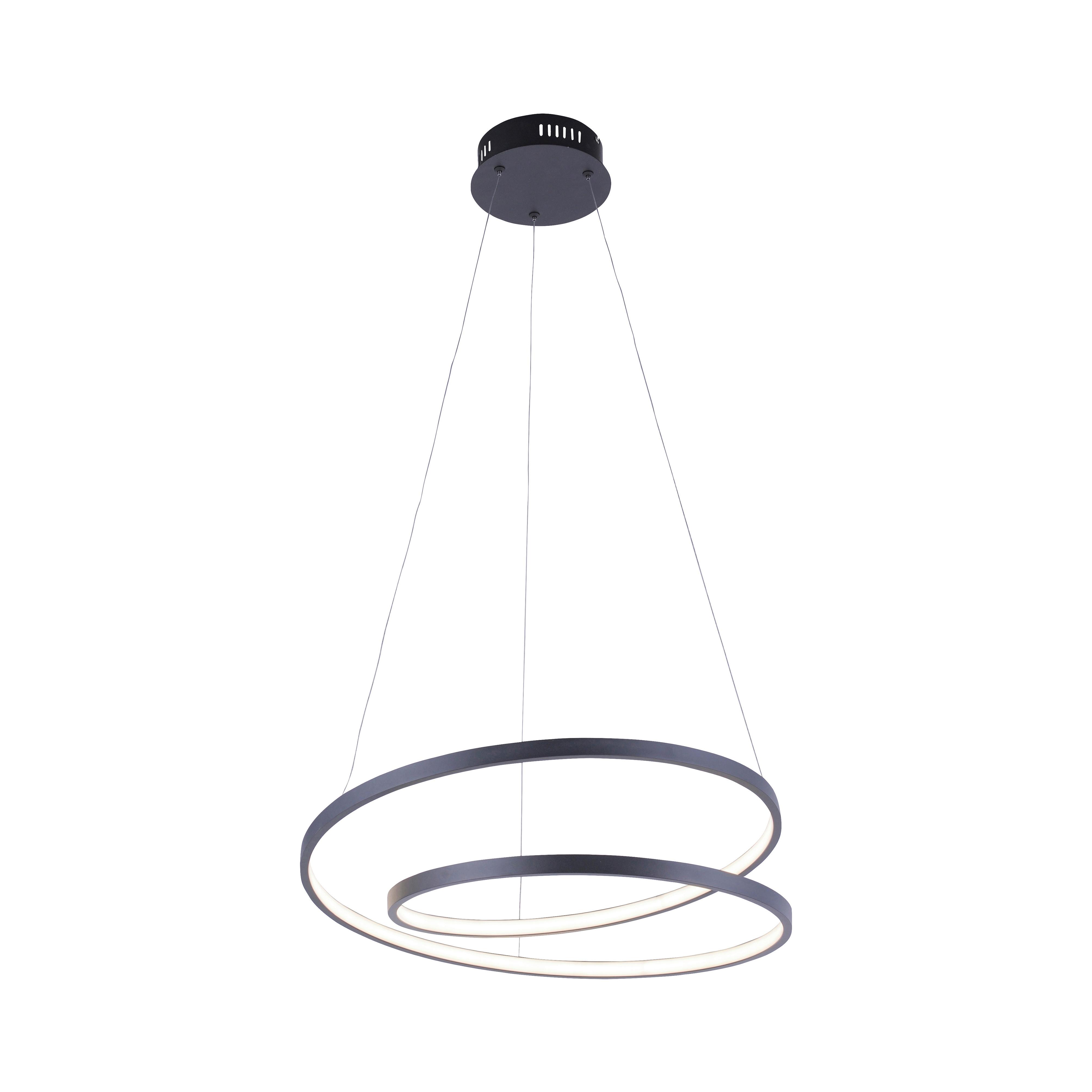 LED-Hängeleuchte Roman max. 32 Watt - Schwarz, Design, Kunststoff/Metall (60/60/100cm) - Paul Neuhaus