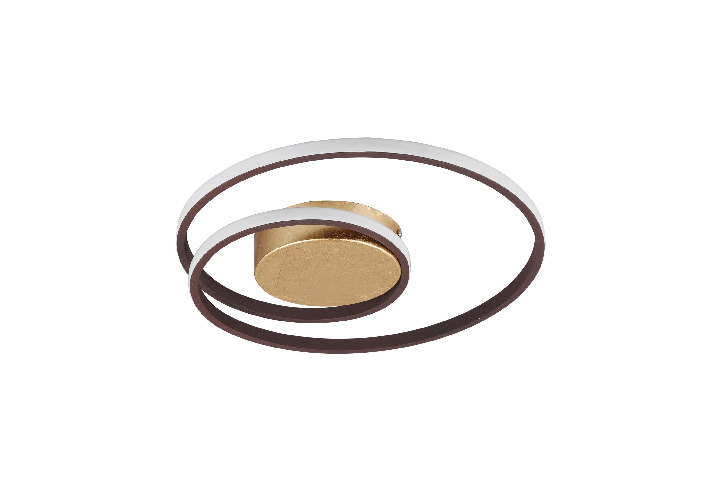 LED-Deckenleuchte max. 22 Watt - Rostfarben/Goldfarben, Basics, Metall (39/39/7cm)