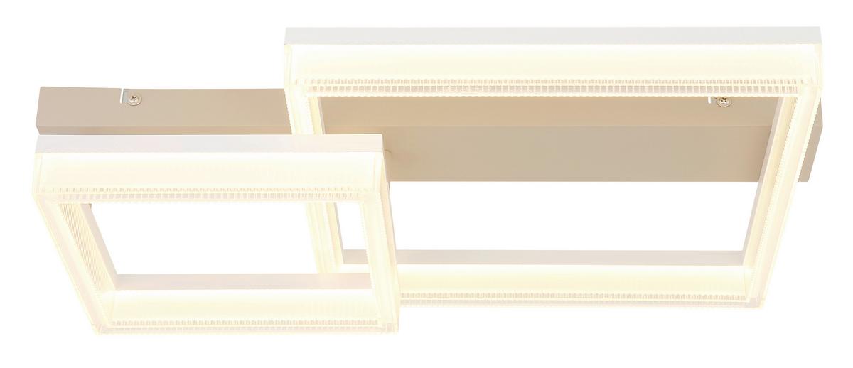 Led Stropna Svjetiljka Zara - bijela/boje pijeska, Design, metal/plastika (53/33/12,3cm) - Globo