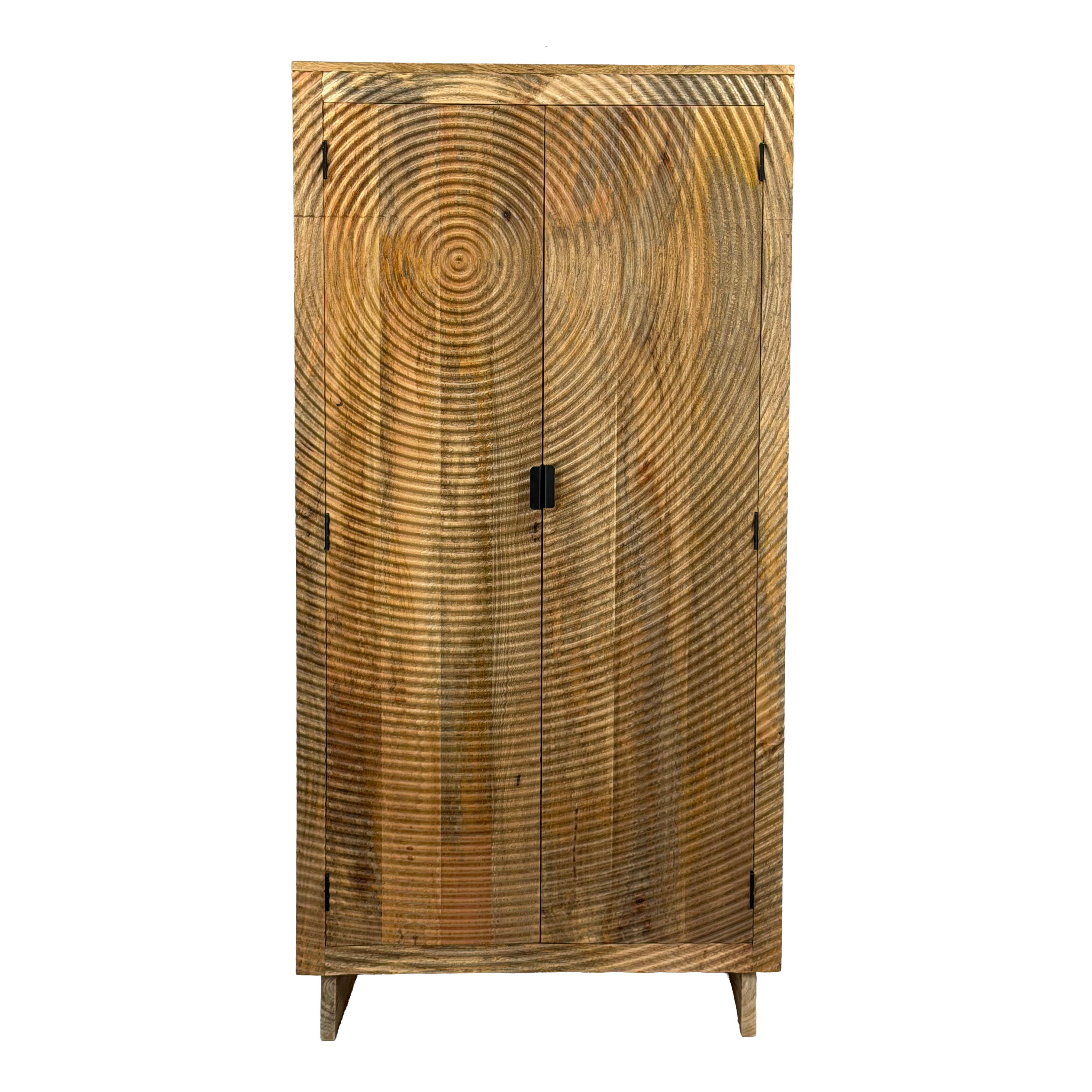 Schrank Wl7.616 - Schwarz/Braun, Design, Holz/Metall (90/47/180cm) - Livetastic