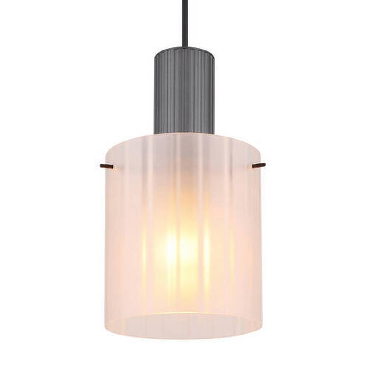 Hängeleuchte Tulivar Dunkelgrau max. 40 Watt - Dunkelgrau, KONVENTIONELL, Glas/Metall (18/120cm) - Globo