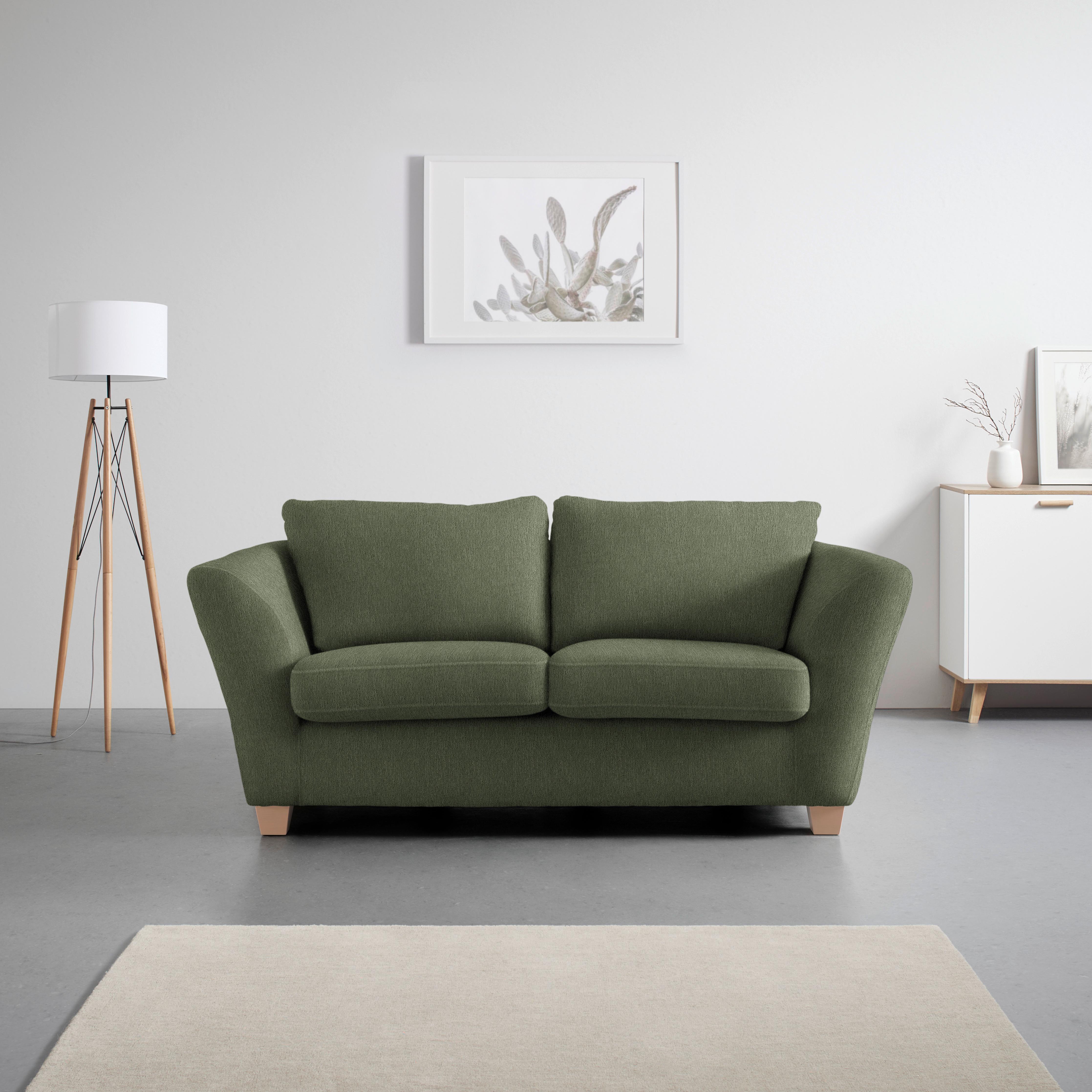 2-Sitzer-Sofa Devado Olivgrün - Olivgrün/Naturfarben, Holz/Textil (190/70-85/95cm) - Mömax