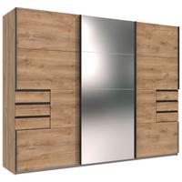 Schwebetürenschrank Saigon ca. 270x210 cm Eichefarben - Klar/Eichefarben, MODERN, Glas/Holzwerkstoff (270/208/64cm) - MID.YOU