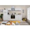 Küchenzeile mit Geräte Weiß B: ca. 270 cm - Alufarben/Weiß, KONVENTIONELL, Holzwerkstoff/Metall (270cm) - Respekta