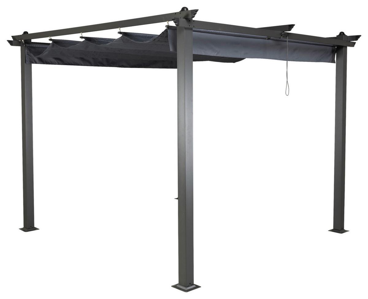 Pergola Lazio ca. 295x248x295 cm Dunkelgrau - Dunkelgrau, KONVENTIONELL, Textil (295/248/295cm) - Gardenson