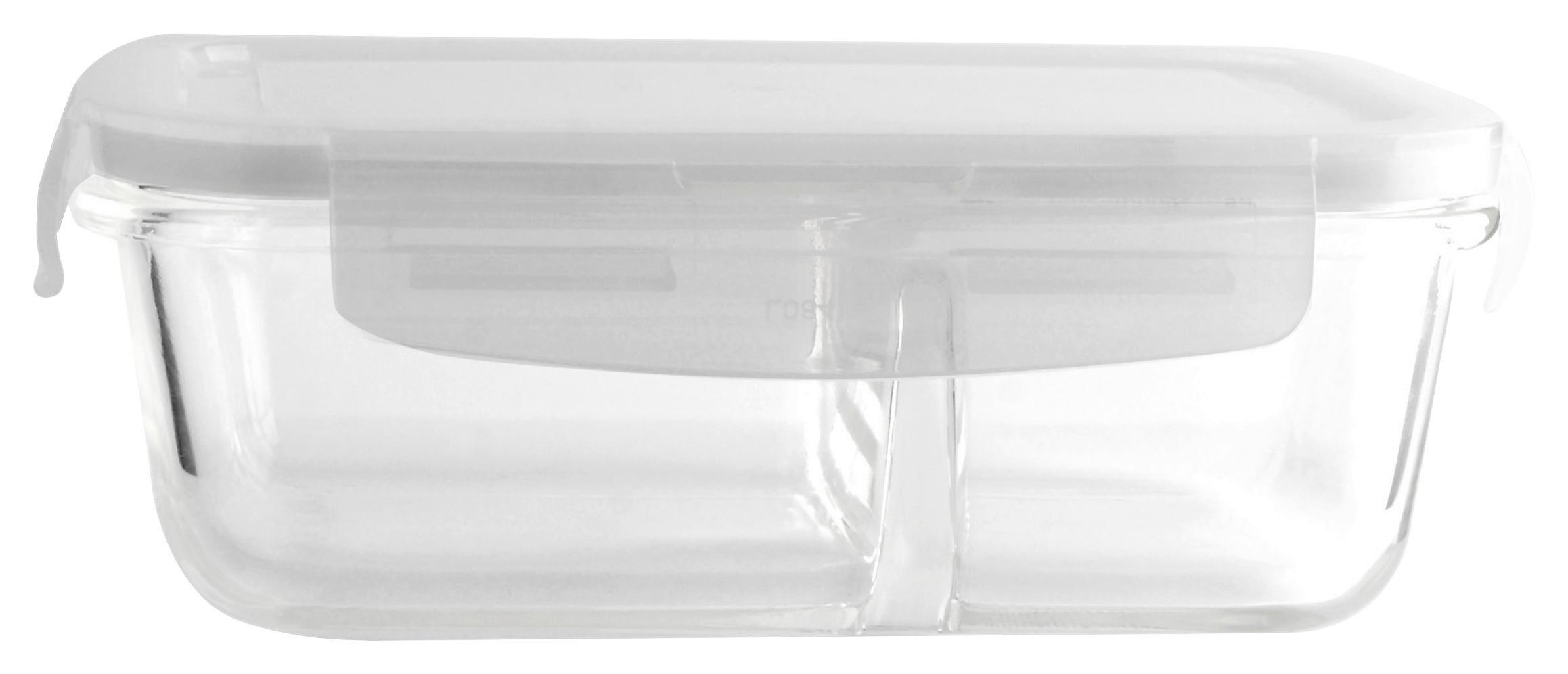 pojemnik na żywność FRESHY - 0,65L - przejrzysty, tworzywo sztuczne/szkło (13,5/19,4/6,7cm) - Premium Living