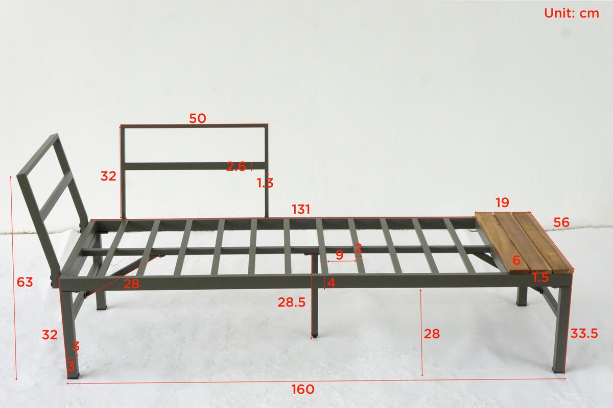 KOMPLET MEBLI TARASOWYCH MONTANA - beżowy/kolor akacjowy, Modern, metal/drewno (206/160cm) - Ambia Garden
