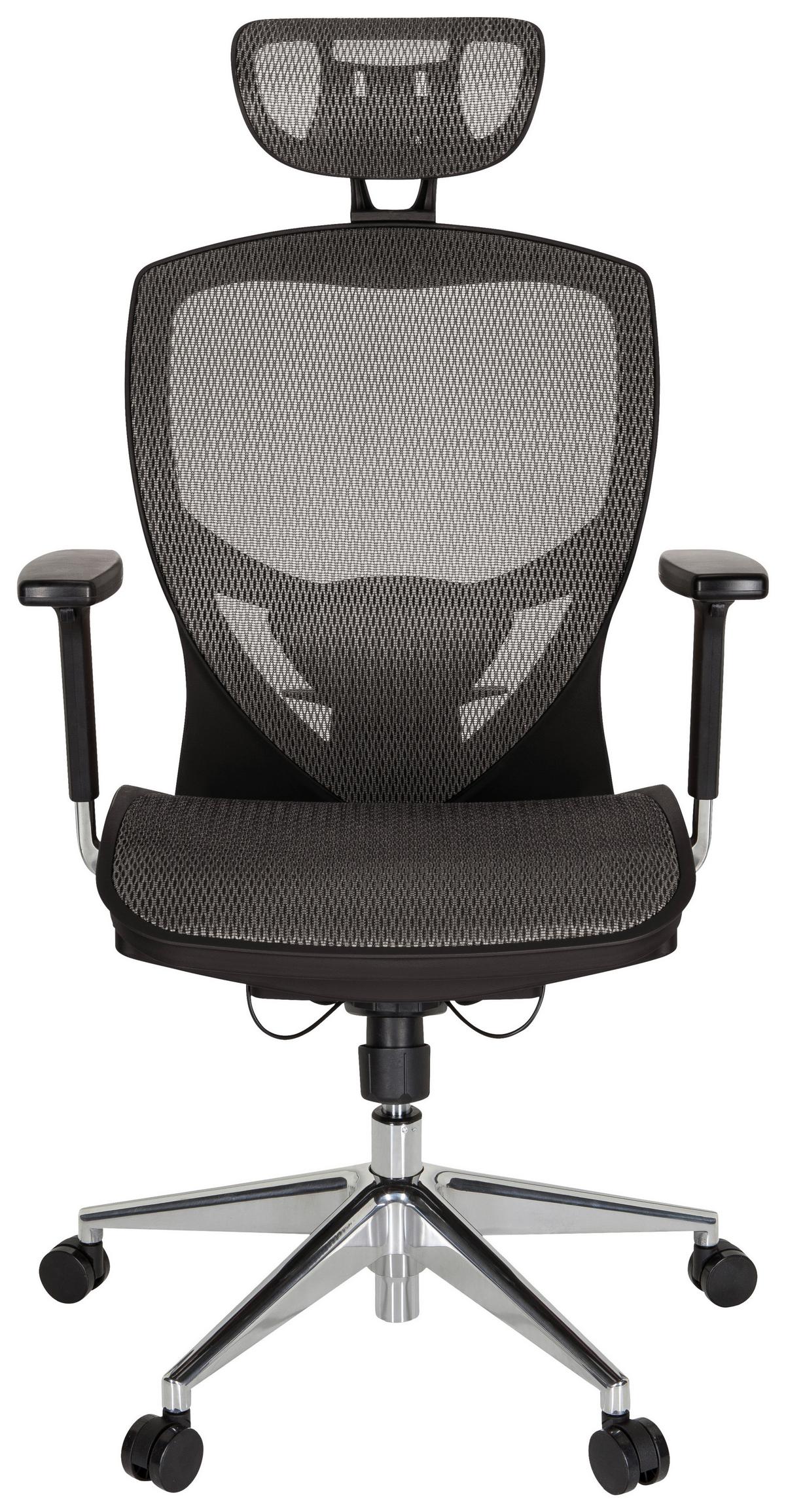 Pisarniški Stol Venus One, Srebrno-Siva, Črna - srebrne barve/temno siva, Basics, kovina/umetna masa (61/148/48cm) - MID.YOU