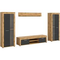 ANSAMBLU MOBILIER CAMERA DE Z JAM - stejar Wotan, Design, sticlă/material pe bază de lemn (310/159/35cm) - Modern Living