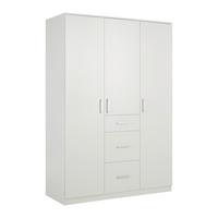Drehtürenschrank Lasse 3T in Weiss ca. 135x197x55cm - Weiss, Konventionell, Holz (135/197/55cm) - Mömax