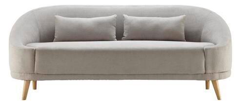 Trosed Jannike, Siva, Velur - siva, Moderno, tekstil/les (207/84/80cm) - Bessagi Home