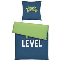 Jungendbettwäsche Level Blau/Grün ca. 135x200cm - Blau/Grün, Textil (135/200cm) - Modern Living