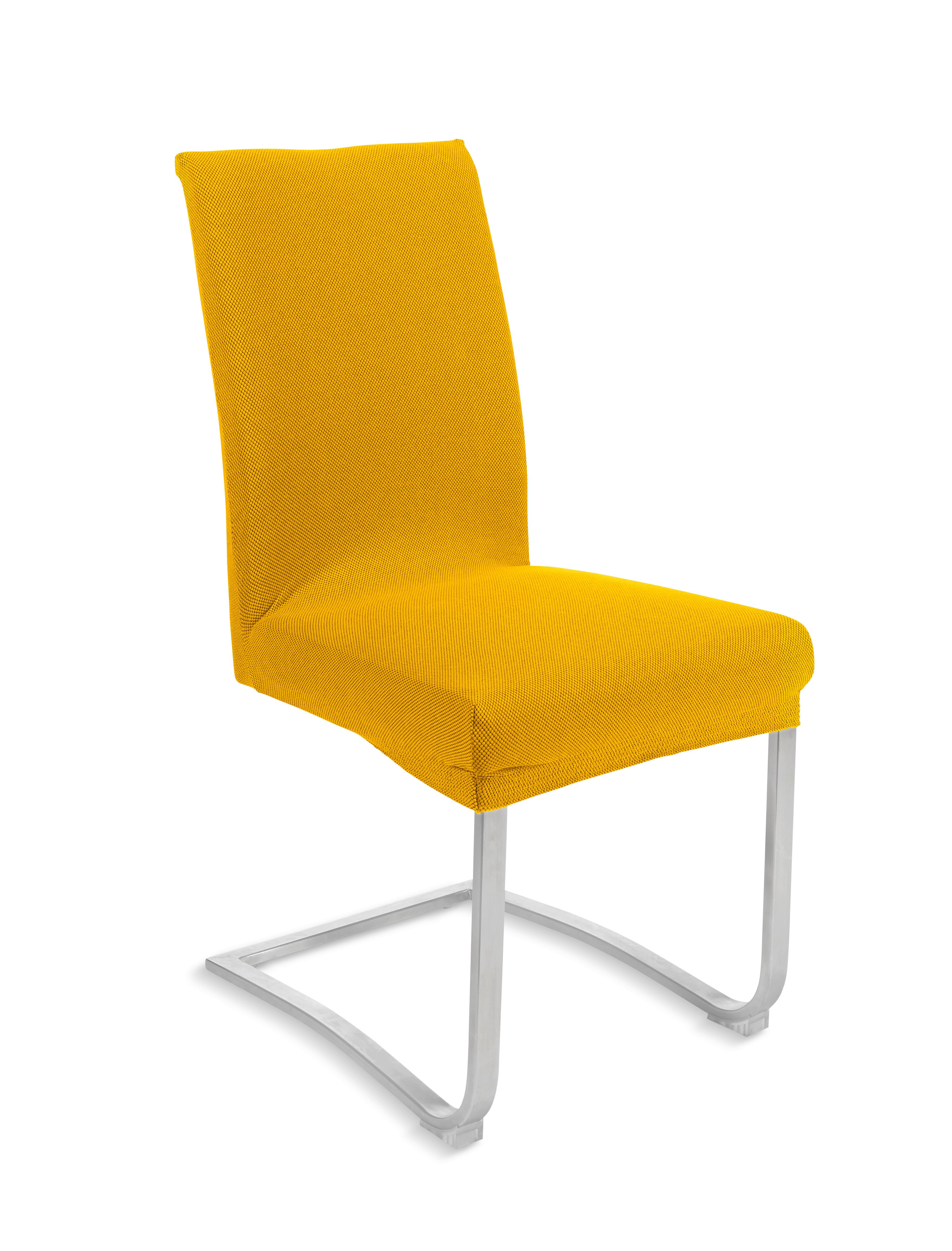 STOLSÖVERDRAG DOMINIK - EXT - - svart/guldfärgad, Klassisk, textil (48/48/68cm) - Mömax