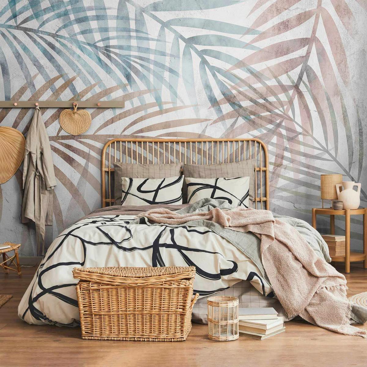 Fototapeta Sunny Composition, 400x280cm - pastelno modra/bež, Trendi, tekstil (400/280cm) - artgeist