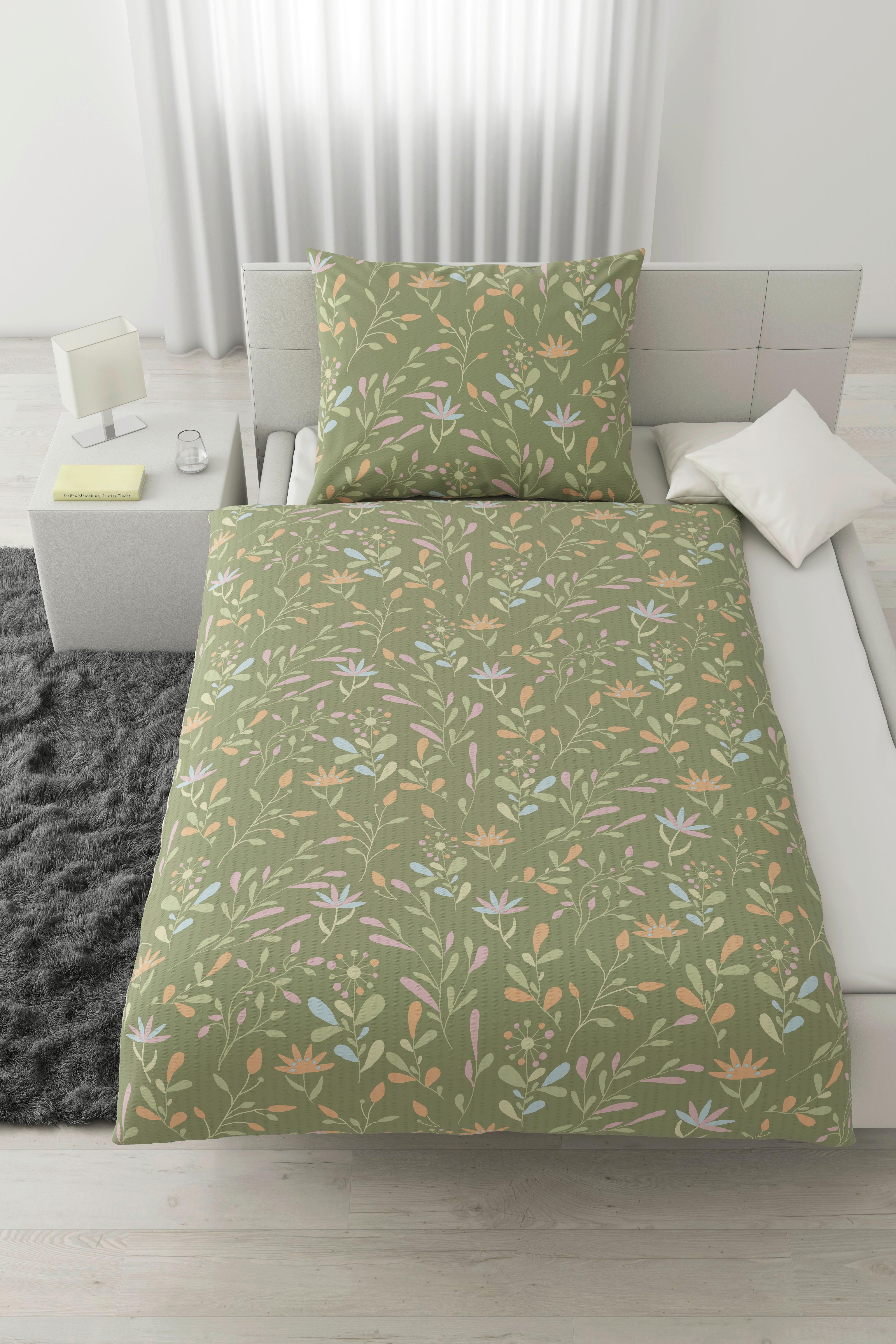 BETTWÄSCHESET MARINA - Grün, Konventionell, Textil (160/210cm) - Mömax