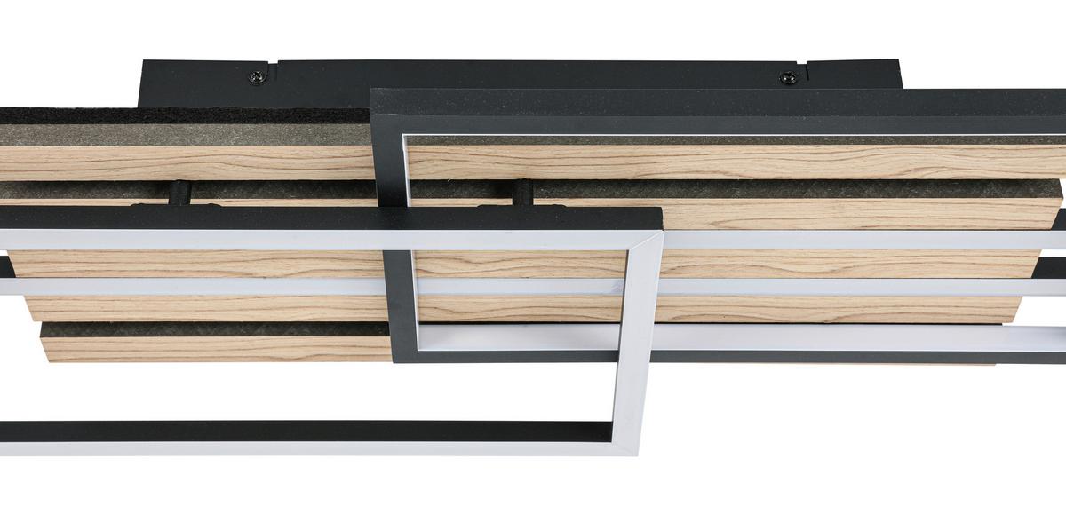 LAMPA SUFITOWA LED LONG BEACH *SBN* - kolor dębowy/czarny, Natur, materiał drewnopochodny/tworzywo sztuczne (65/26,5/9cm) - Novel