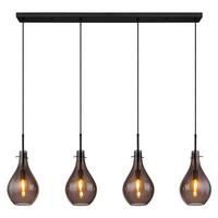 Hängeleuchte Oskus Schwarz max. 40 Watt - Schwarz, Design, Glas/Metall (110/18/120cm) - Globo