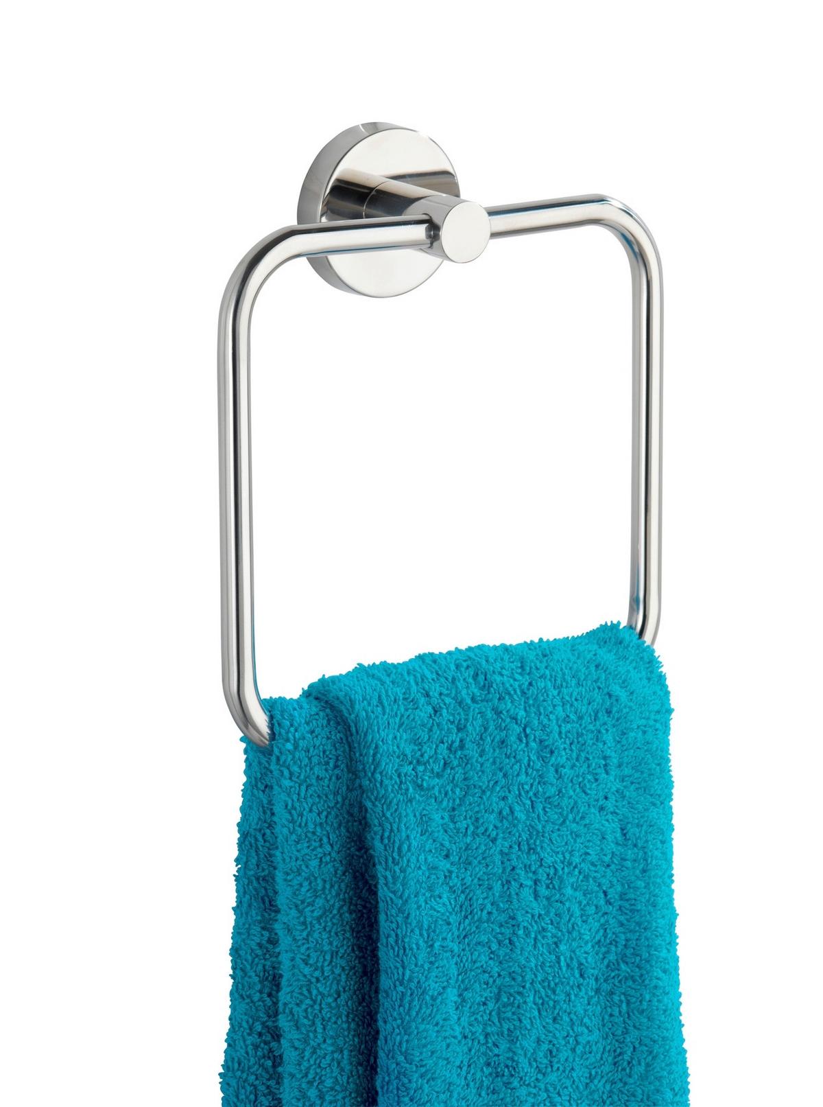 UCHWYT NA RĘCZNIK BOSIO SHINE - kolor stalowy, Basics, metal (16/18/5cm) - Wenko