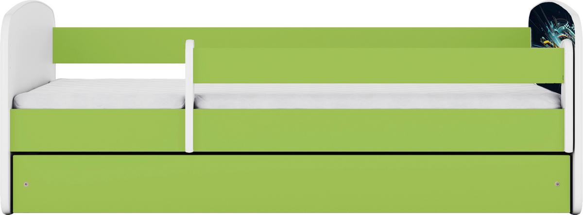 Otroška Postelja Babydreams, Bela, Zelena, 80x160cm - zelena/bela, Moderno, tekstil/leseni material (80/160cm) - MID.YOU