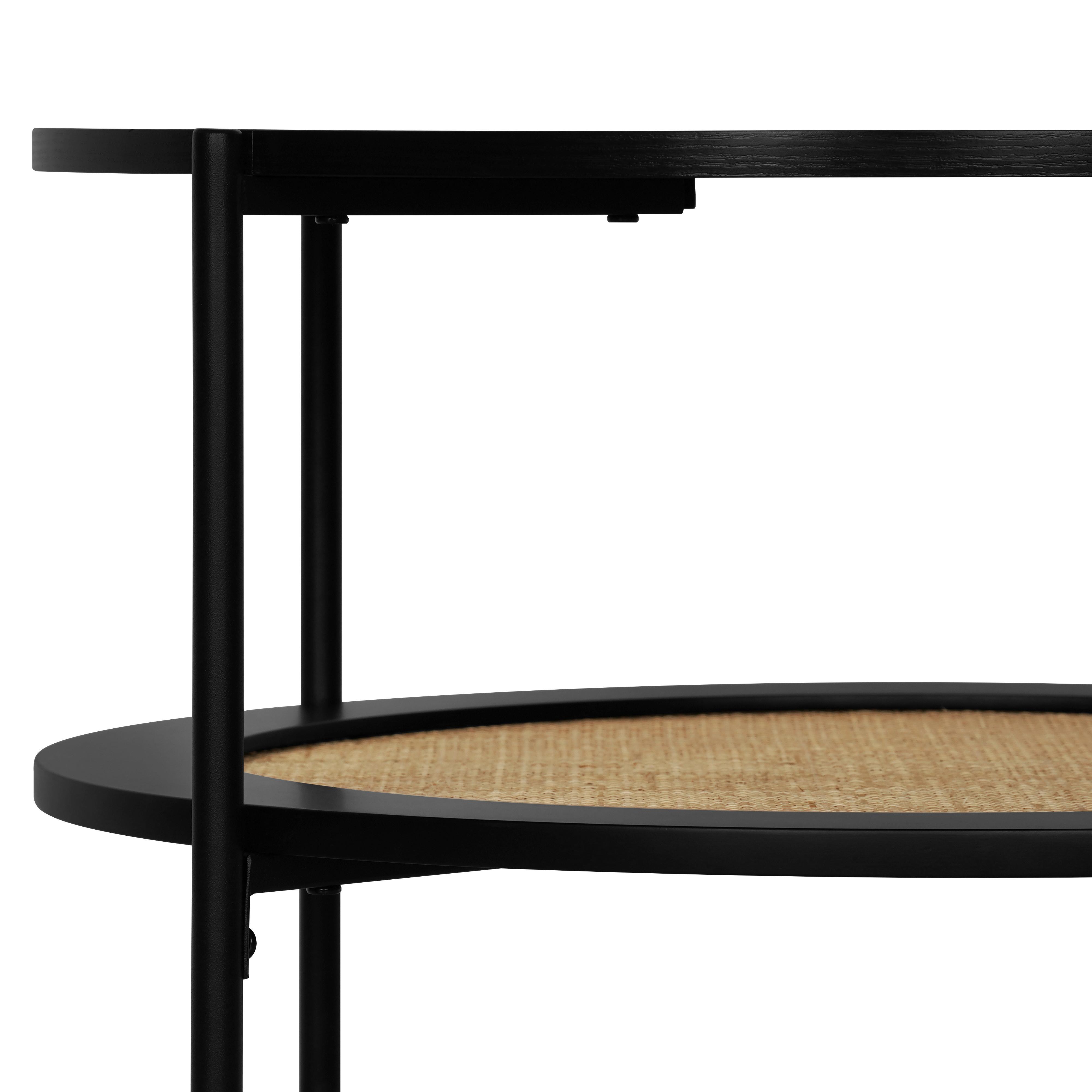 Măsuță de cafea JOLIE - culoare natur/negru, Modern, metal/material pe bază de lemn (63/45/63cm) - Modern Living
