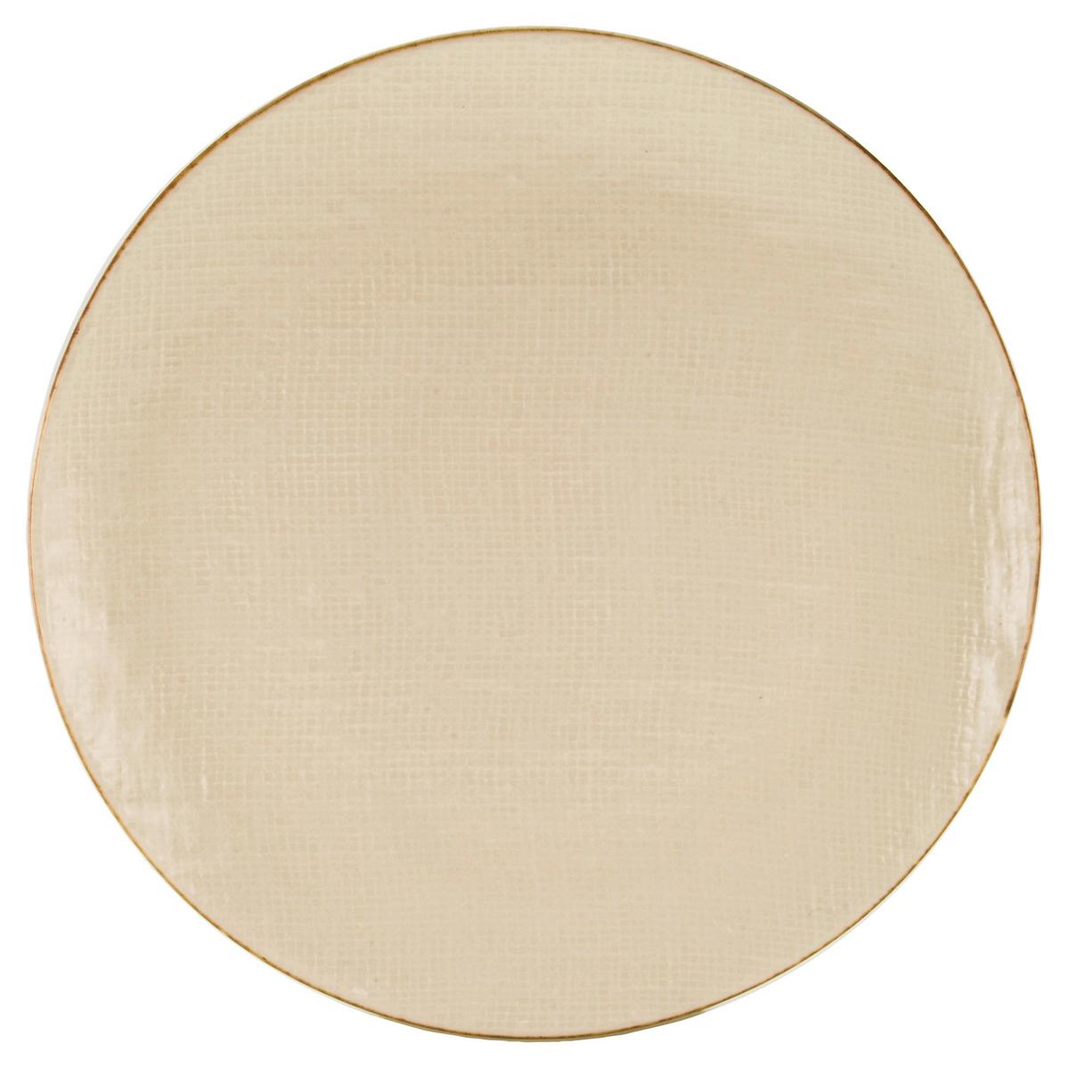 Desszertes Tányér Canvas - krémszínű/fehér, kerámia (22/22/2,5cm) - Premium Living